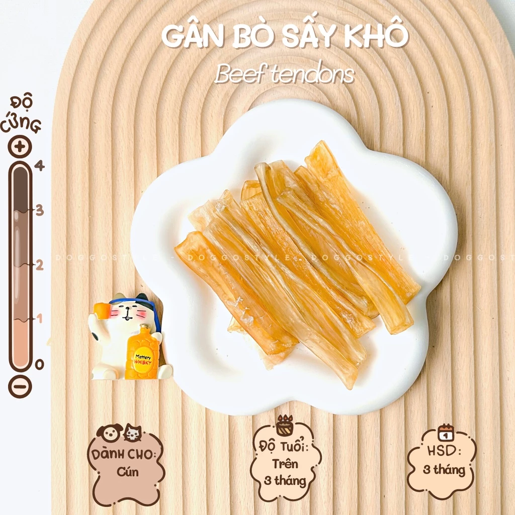 Treat Bánh Thưởng Cho Chó Gân Bò Sấy Khô DOGGOSTYLE Homemade Không Chất Bảo Quản 100G Thức Ăn Cho Chó Thú Cưng