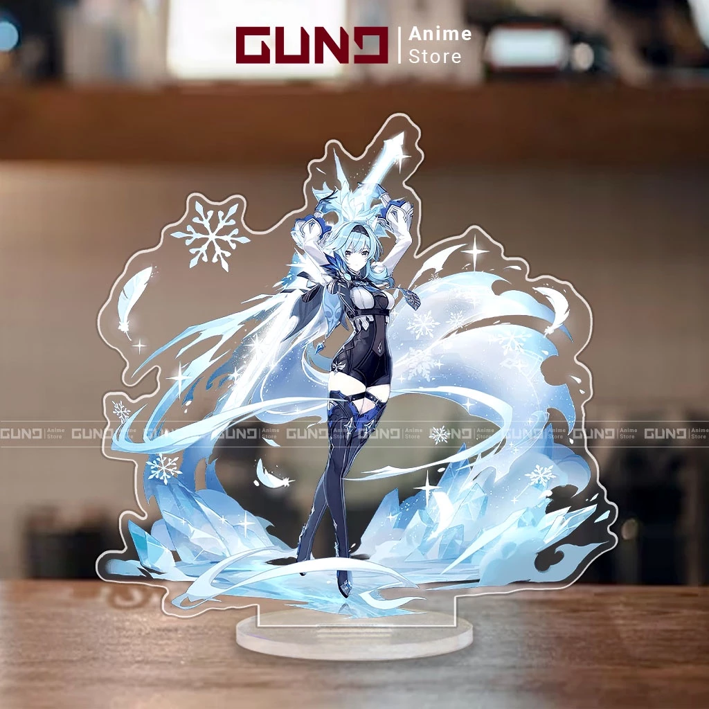 Mô hình Standee Genshin Impact nhân vật Eula Mica Acrylic Anime 15cm trang trí trưng bày decor bàn học bàn làm việc