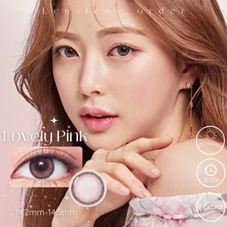 Lens Mắt Kính Áp Tròng Hồng Viền Đen Lovely Pink Tự Nhiên ( Lens Hàn )