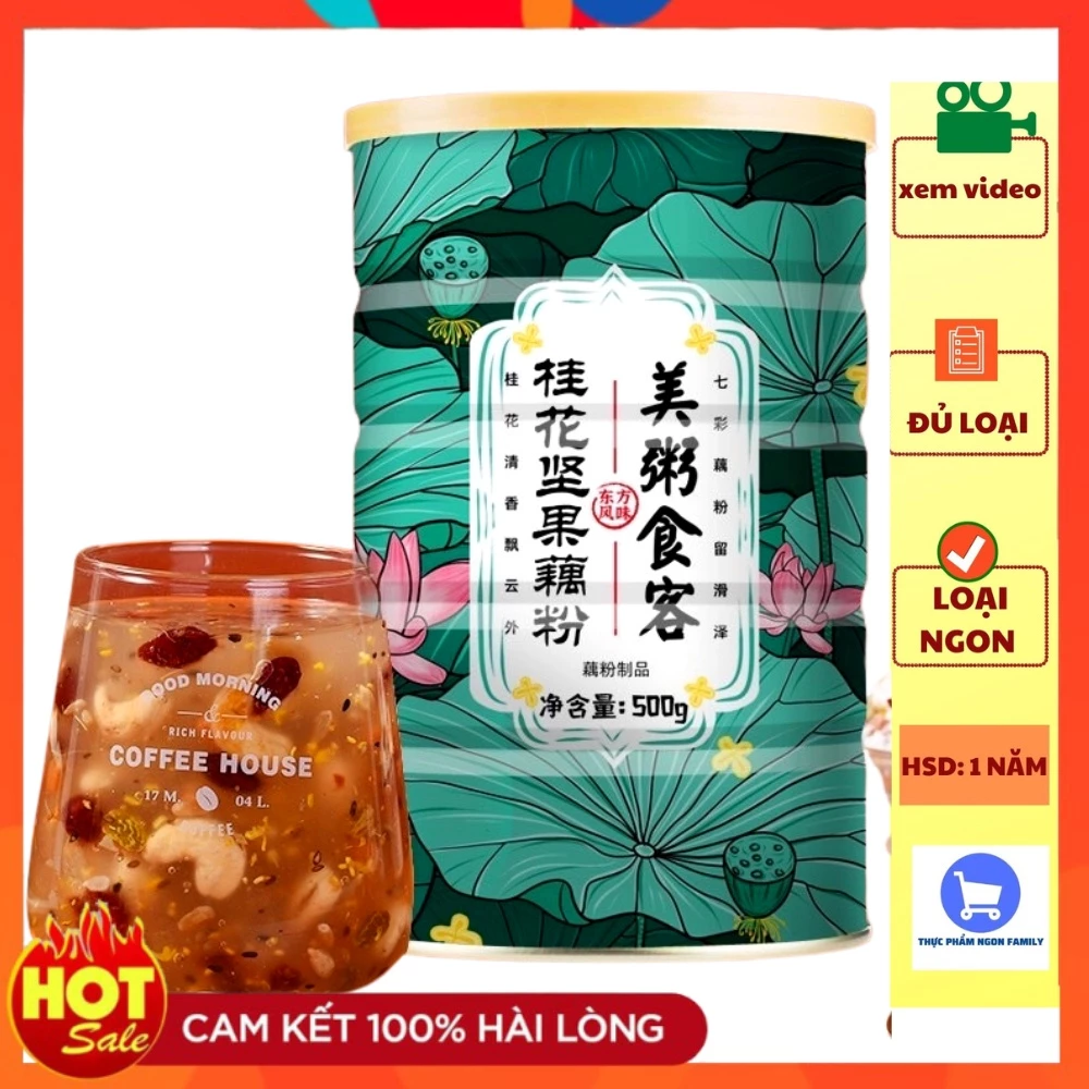 Hộp 500g Bột củ sen Bột giảm cân ăn kiêng giữ dáng hiệu Meizhoushike