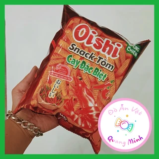 Bim bim Oishi Snack tôm cay đặc biệt gói lớn 32 g giòn cay thơm ngon, đồ ăn vặt tuổi thơ, đồ ăn vặt cổng trường hot nhất