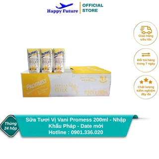 [Thùng 24 Hộp] Sữa Tươi Tiệt Trùng Vị Vani Promess 200ml - Nhập Khẩu Pháp