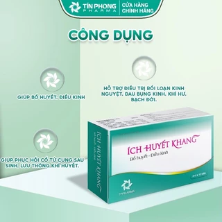 Viên Uống Giảm Rối Loạn Kinh Nguyệt Không Đều, Đau Bụng Ích Huyết Khang, Bổ Huyết Điều Kinh An Toàn Hộp 30 Viên