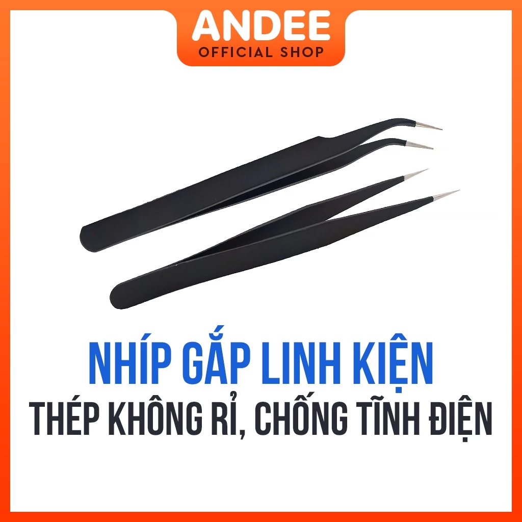 Nhíp gắp linh kiện điện tử thép không rỉ chống tĩnh điện dùng mod bàn phím cơ