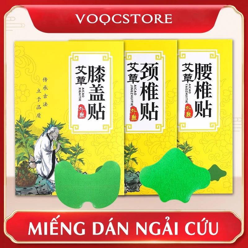 Miếng Dán Ngải Cứu Giảm Đau Mỏi Cổ Vai Gáy Hiệu Quả Nhất Hộp 12 Miếng M077