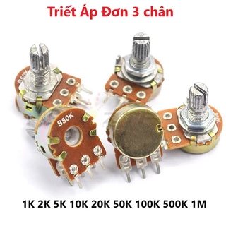 Triết Áp Đơn 3 chân 1K 2K 5K 10K 20K 50K 100K 500K 1M chất lượng cao, biến trở Volum, vỏ, núm triết áp