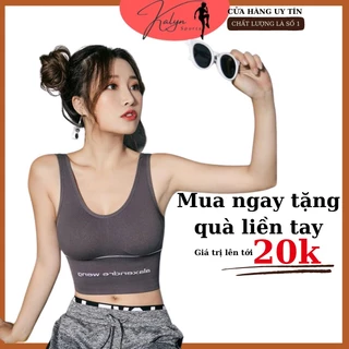 Áo croptop, áo tập gym nữ quai áo to bản cá tính ôm sát body thấm hút mồ hôi - Kalyn sports