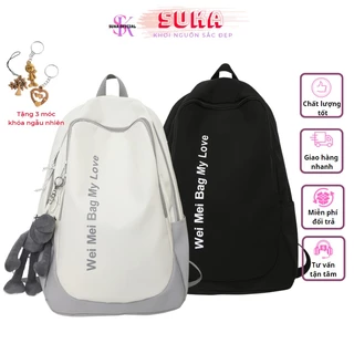 Balo Ulzzang Basic Hàn Quốc Nam Nữ Chống Nước  Đi Học Unisex cute Vải Canvas SUKA BL31