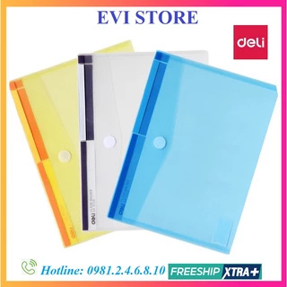 Túi đựng hồ sơ A4 Deli 5504 / Túi cúc bìa nút Clearbag Deli đựng tài liệu