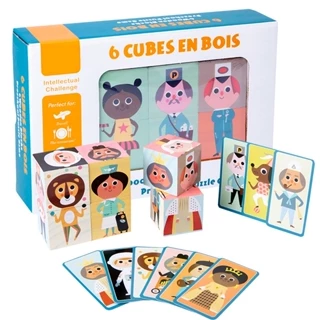 Đồ chơi gỗ, đồ chơi giáo dục montessori xếp hình khối nhân vật đa dạng  nhận thức sớm cho trẻ từ 2 đến 5 tuổi