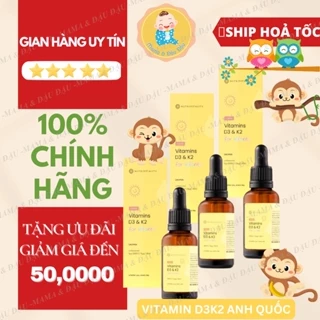 [Date 10/2025][Chính Hãng]Vitamin D3K2 NUTRIVITALITY cho bé cứng cáp phát triển toàn diện