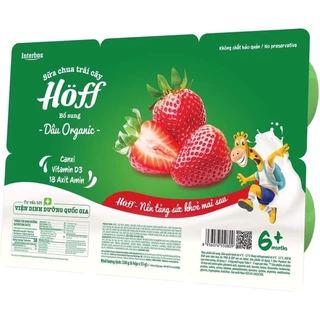 Sữa chua trái cây Hoff dâu organic 55g x 6 hũ