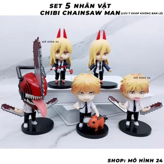 SET 5 NHÂN VẬT đồ chơi Tượng mô hình nhân vật CHAINSAW MAN chibi denji power Pochita ANIME FIGURE quỷ cưa huyết quỷ