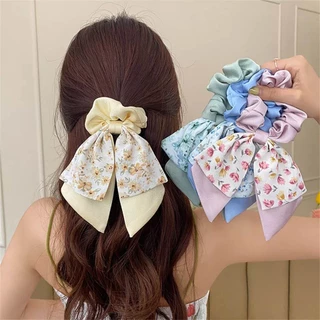 Dây Cột Tóc buộc tóc vải Scrunchies Nơ bóng đẹp phong cách Hàn Quốc dễ thương Cho Bạn Gái Bé Gái