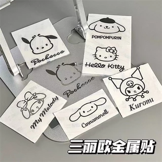 Hình dán Sticker kim loại Sanrio chống thấm nước trang trí hoạt hình Kuromi Melody Kuromi Cinnamoroll Pompurin Poch