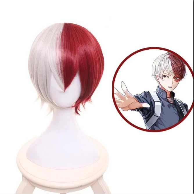 [Sẵn] Wig/tóc giả Shoto Todoroki - Học viện anh hùng: Boku no Hero màu trắng đỏ [Miu Cosplay]