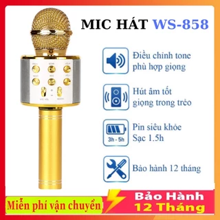 Micro Bluetooth Không Dây 858 Hát Karaoke Chất Lượng Cao