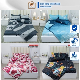 Set chăn hè Cotton Poly 5 món gồm 1 ga, 2 vỏ gối đầu,1 vỏ gối ôm,1 chăn hè trần bông đủ kích thước mẫu mã đa dạng