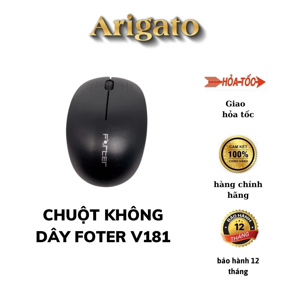 Chuột không dây Forter V181 dùng văn phòng, tặng kèm pin. bảo hành đổi mới trong 12 tháng
