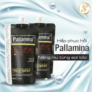 Kem Hấp Ủ collagen Pallamina không chứa silicon siêu phục hồi tóc hư tổn bịch 500ml