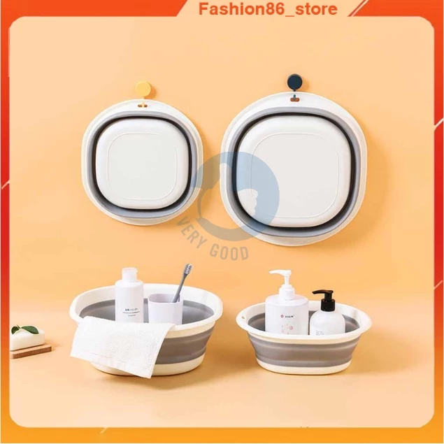 Chậu gấp gọn thau xếp gọn silicon rửa mặt tay chân đa năng dùng tại nhà, du lịch tiện lợi tiết kiệm diện tích fashion86