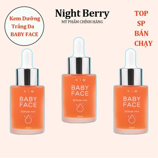 Serum dưỡng trắng da mặt, sạch mụn, mờ nám, tàn nhang KIM BABY FACE HA+ chiết xuất cà rốt 30ml