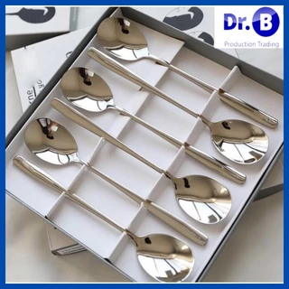 Set 6 Thìa Inox Cao Cấp NUOVA Cán Dài Sáng Bóng Bền Đẹp - Giadungdrb