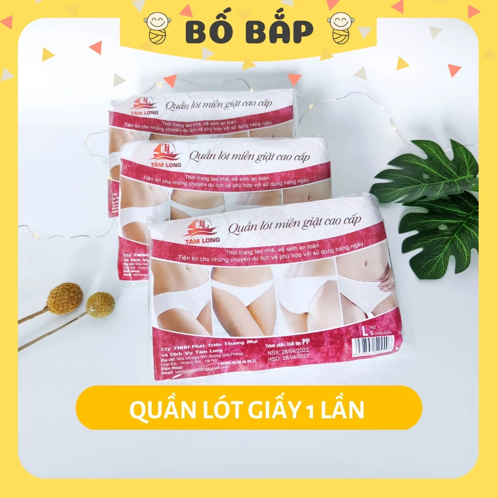 Sét 5 Quần Lót Giấy ⚡LOẠI ĐẸP⚡ Dùng 1 Lần (5 Chiếc / 1 Gói) Đủ Size L XL XXL