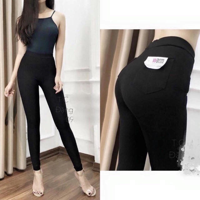 Quần legging nữ, quần dài nữ warm chất cotton siêu tôn dáng