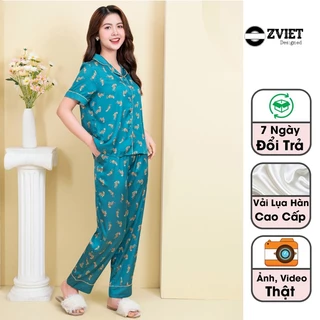 Bộ Pijama lụa latin Hàn cao cấp mềm mịn kiểu dáng nhẹ nhành thanh lịch trẻ trung ZA1