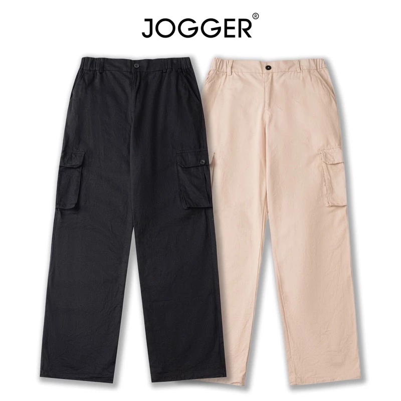 Quần Cargo Pants JOGGER Túi Hộp Thùa Khuyết Nam Kaki Ống Rộng