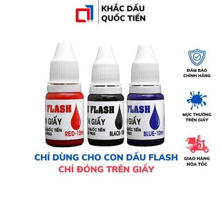 Mực Con Dấu Flash Đóng Trên Giấy, Xanh Đen Đỏ, Chỉ Dùng Cho Dấu Flash 10ml