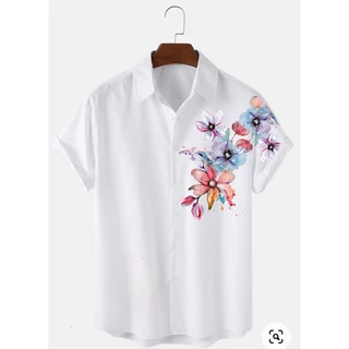 ÁO SƠ MI NAM TAY NGẮN IN HOA 7 MÀU CỰC NỔI BẬT - BIGSIZE M-6XL