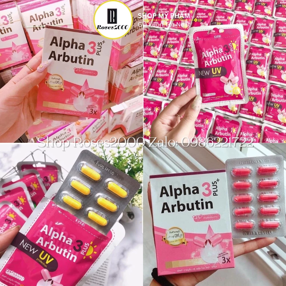 Viên Bột Kích Trắng Alpha Arbutin 3 Plus New Uv Vỉ 10 Viên Hàng Thái Lan Chính Hãng - Lee Bangkok ( Roses2000 )