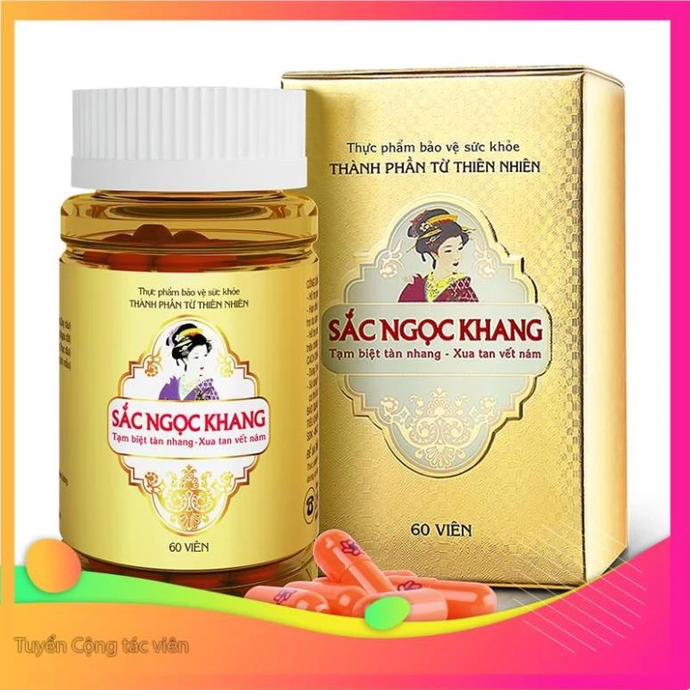 Sắc Ngọc Khang - hỗ trợ điều trị nám da, sạm nắng, tàn nhang, giúp bổ huyết, hoạt huyết, chống lão hóa (Hộp 60 viên)