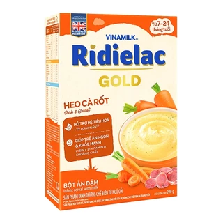 Bột ăn dặm RIDIELAC GOLD Heo cà rốt hộp giấy 200g