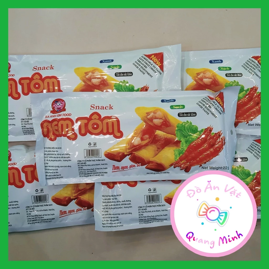 5 gói snack nem tôm ăn vặt thơm ngon hấp dẫn, đồ ăn vặt tuổi thơ, đồ ăn vặt cổng trường hot nhất, đồ ăn vặt giá rẻ