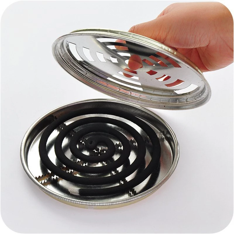 ( loại thấp ) khay đựng đốt nhang muỗi, Hộp đựng nhang muỗi bằng thép không gỉ, khay đựng nhang muỗi có nắp đậy an toàn