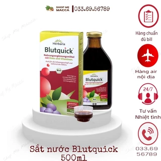 [500ml]Sắt Nước Hữu Cơ HERBARIA BLUTQUICK Đức dành cho bé từ 1y & người lớn 500ml