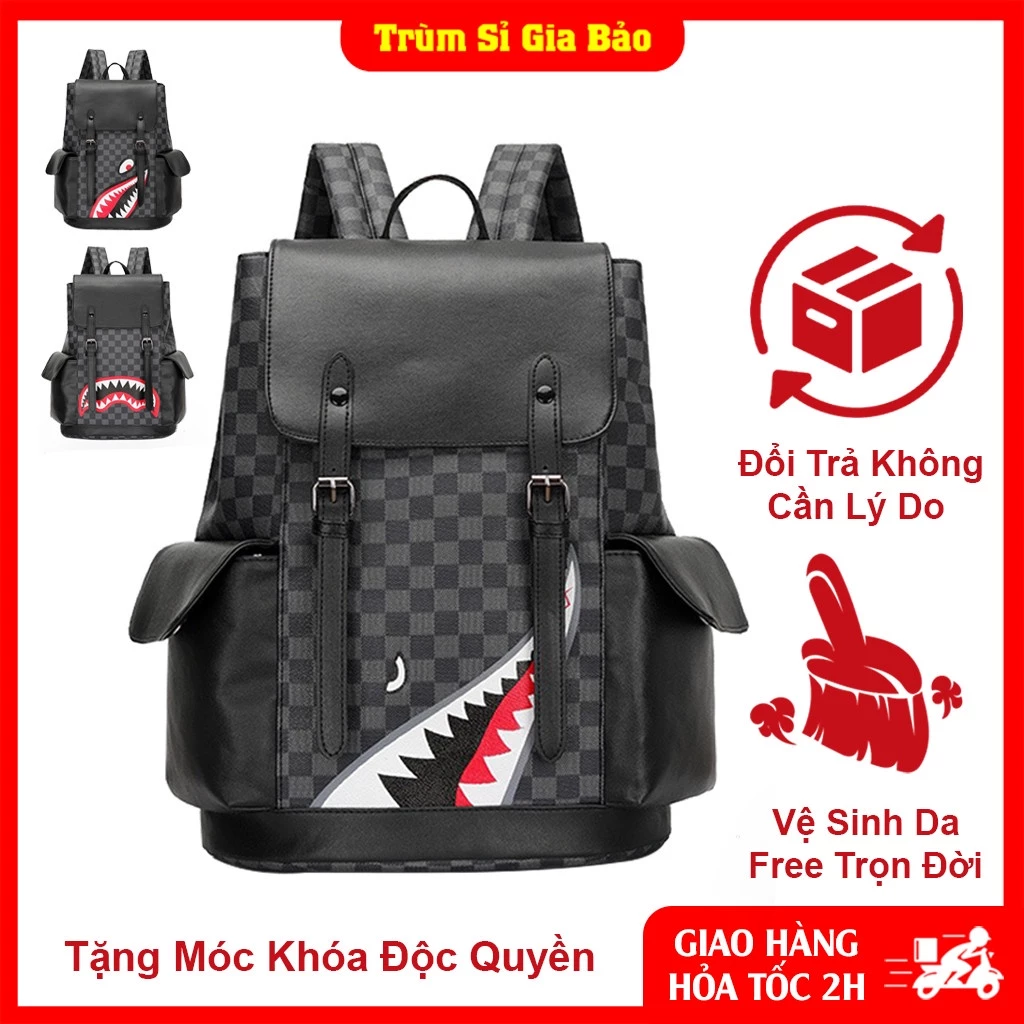 Cặp da nam nữ đi học Ulzzang basic chống nước, balo du lịch Unisex Hàn Quốc đựng laptop, sách cho học sinh, sinh viên.