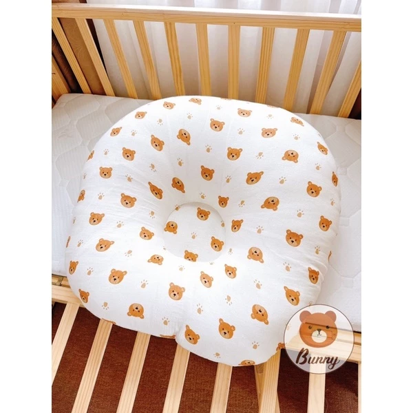 Vỏ gối chống trào ngược Bunny vải xô Muslin cao cấp