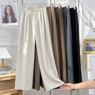 [XẢ SALE NGHỈ BÁN] Quần Ống Rộng Culottes suông nữ ống rộng cúc lệch KHUY TAM GIÁC Vải Ruby Hàn Ailee.st QNU 0010