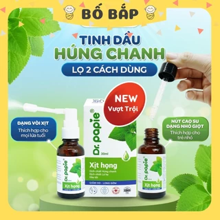 Tinh Dầu Húng Chanh Dr.Papie Xịt Họng Hỗ Trợ Giảm Ho, Tăng Sức Đề Kháng Đường Hô Hấp 30ml