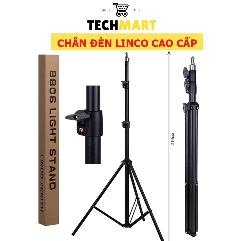 Linco Zenith 8806 chân đèn cao cấp, chân máy ảnh loại xịn cao 2m1 TechmartHCM