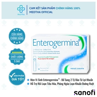 Enterogermina - Men Vi Sinh Cho Bé, Cân Bằng Hệ Vi Sinh Đường Ruột, Giảm Tiêu Chảy, Rối Loạn Tiêu Hóa (Hộp 20 Ống)