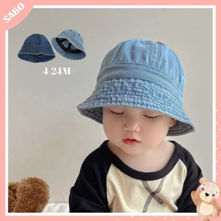 Mũ Bucket Jean Mềm Phong Cách Hàn Quốc Xinh Xỉu Cho Bé 4-24m, Nón Jeans Bò Cho Bé