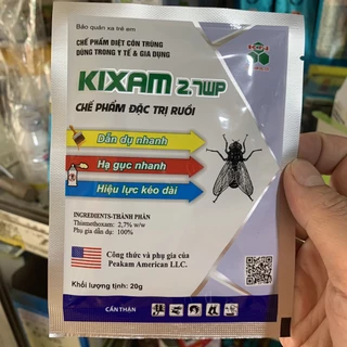 Chế phẩm diệt ruồi Kixam 20g theo 3 cách Rắc, Phun, Quét, diệt ruồi đen, ruồi cống, ruồi chuồng trại, ruồi trâu