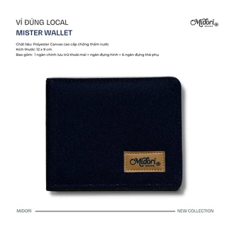 Ví Vải Đứng Mister Wallet Nam Nữ Polyester Siêu Bền Đẹp Chống Nước Unisex local brand chính hãng M Midori