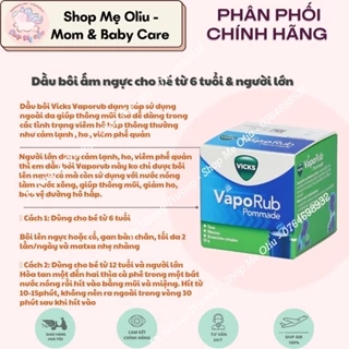 Dầu bôi ấm ngực, giảm ho Vicks Vaporub pommade cho bé từ 6 tuổi, người lớn 50g