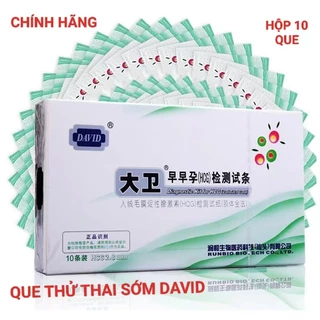 [ CHE TÊN ] HỘP 10 QUE THỬ THAI SỚM DAVID CHÍNH HÃNG NHÀ THUỐC NỘI ĐỊA TRUNG, NHANH GỌN, CHÍNH XÁC, TIỆN LỢI.